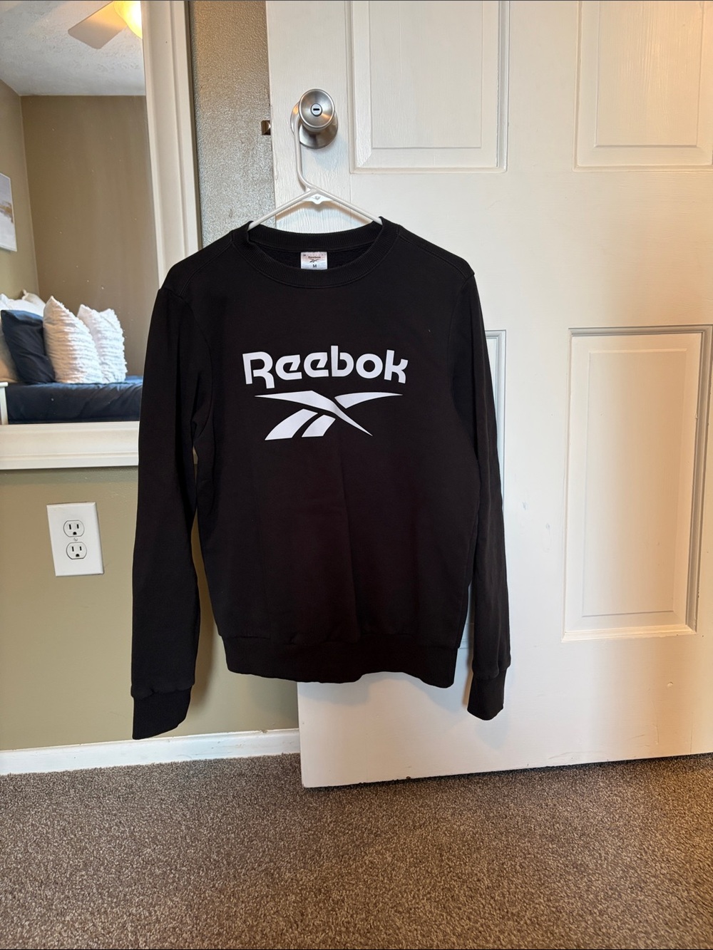 Reebok Black Crewneck Sweatshirt with White Logo